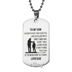 Father Son Pendant To My Son Never Forget That I Love You Dog Tag Necklace Gift
