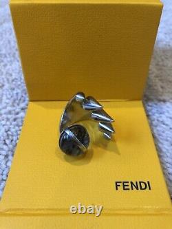 Fendi Ring Silver Spikes With Gift Box Size 6