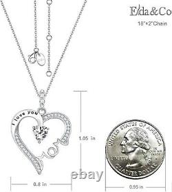 Fine Jewelry Mothers Day Gifts I Love You Mom Necklace Sterling Silver Pendant