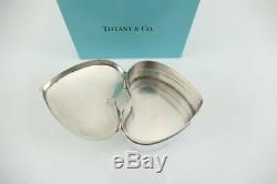 Fine Tiffany & Co. Sterling Silver Heart Trinket Pill Jewelry Box Great GIFT