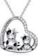 Forever Love 2 Cows Heart CZ Pendant Necklace 925 Sterling Silver Jewelry Gifts