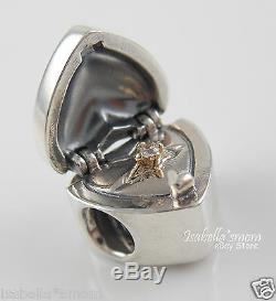 GIFT FROM THE HEART Genuine PANDORA Silver/14K GOLD Valentine RING Box CHARM NEW