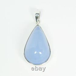 GIFT JEWELRY / NATURAL CHALCEDONY / 6.25 Grms SILVER PENDANT RHODIUM PLATED TMS
