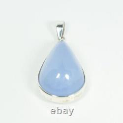 GIFT JEWELRY / NATURAL CHALCEDONY / 6.25 Grms SILVER PENDANT RHODIUM PLATED TMS