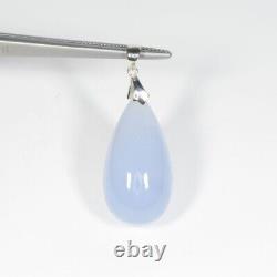 GIFT JEWELRY / NATURAL CHALCEDONY / 8.84 Grms SILVER PENDANT RHODIUM PLATED TMS