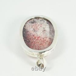 GIFT JEWELRY NATURAL STRAWBERRY QUARTZ 8.3 Grm SILVER PENDANT RHODIUM PLATED TMS