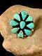 GORGEOUS Navajo Sterling Silver BlueTurquoise Cluster Ring Sz 7.75 Gift 8680