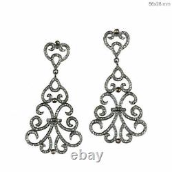 Genuine Diamond Earring, 925 Sterling Silver Dangle Designer Earring Jewelry, Gift