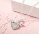 Gift Authentic Pandora Silver Necklace Heart And Angel Wings #398505c01 Boxed