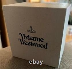 Gift Boxed Vivienne Westwood Conduit Ring Sterling Silver 925 Enamel Black