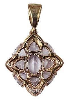 Gift For Her 14k Rose Gold Morganite Gemstone Indian Handmade Jewelry Pendant