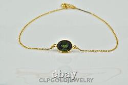 Gift For Her 925 Sterling Silver Tourmaline Gemstone Jewelry Chain Bracelet