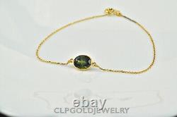 Gift For Her 925 Sterling Silver Tourmaline Gemstone Jewelry Chain Bracelet