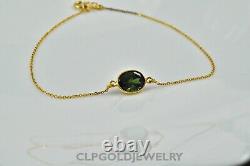 Gift For Her 925 Sterling Silver Tourmaline Gemstone Jewelry Chain Bracelet