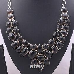 Gift For Women Jewelry Necklace Silver Natural Smoky Quartz Gemstone 17315
