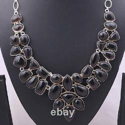Gift For Women Jewelry Necklace Silver Natural Smoky Quartz Gemstone 17315