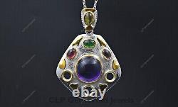 Gift For Women Jewelry Pendant 925 Sterling Silver Natural Amethyst Gemstone