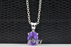 Gift For Women Jewelry Pendant 925 Sterling Silver Natural Amethyst Gemstone