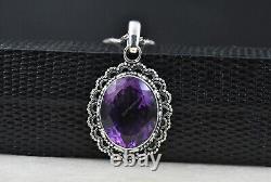 Gift For Women Jewelry Pendant 925 Sterling Silver Natural Amethyst Gemstone