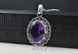 Gift For Women Jewelry Pendant 925 Sterling Silver Natural Amethyst Gemstone