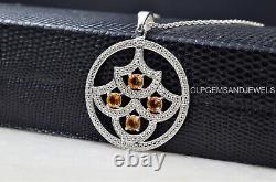 Gift For Women Jewelry Pendant 925 Sterling Silver Natural Citrine Gemstone