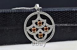 Gift For Women Jewelry Pendant 925 Sterling Silver Natural Citrine Gemstone