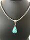 Gift Navajo Sterling Silver KINGMAN Turquoise Necklace Pendant A1268