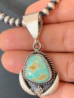 Gift Navajo Sterling Silver ROYSTON Turquoise Necklace Pendant Set 4016