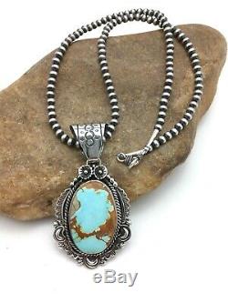 Gift Sale Navajo Sterling Silver Royston TURQUOISE Necklace Pendant Set 3189