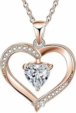 Gift for Her / Mother's Day Forever Love Heart Necklace Jewelry 18K Rose Gold
