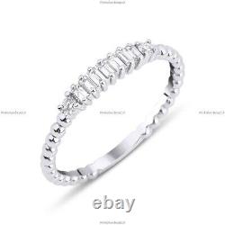 Gift for her Band Wedding Ring 14k White Gold Natural Diamond Jewelry