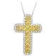 Gorgeous Cross Citrine Studded 925 Silver Necklace Pendant Women Jewelry Gift
