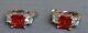 Gorgeous Italian silver 925 earrings Red Zircon Women Jewelry beautiful gift 9gr