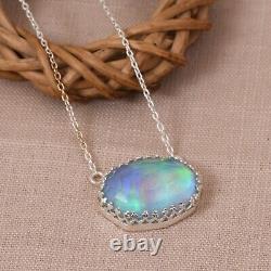 Gorgeous! Pendent Necklace Gift For Sister Aurora Opal Sterling Silver Jewelry