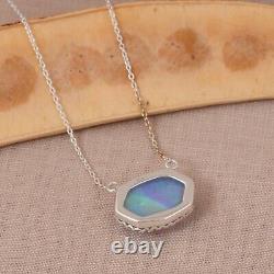 Gorgeous! Pendent Necklace Gift For Sister Aurora Opal Sterling Silver Jewelry