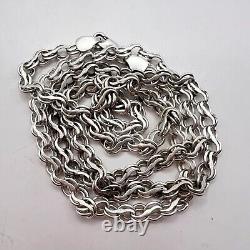 Guaranteed Necklace Sterling Silver 925 Womans Mens Jewelry Chain Gift Nice 58cm