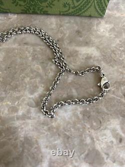 Gucci Dog Tag Pendant Necklace Sterling 925 Silver 20in Beautiful Free Shipping