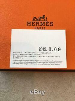 HERMES ACCESSORY Bracelet Tournis Leather Gray Silver AUTHENTIC GIFT FRANCE NEW