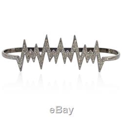 Halloween Gift Designer Palm Bracelet Pave Diamond 925 Sterling Silver Jewelry