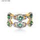 Halloween Gift Emerald Pave Diamond 18k Gold 925 Sterling Silver Ring Jewelry