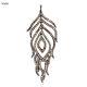 Halloween Gift Pave Diamond 925 Sterling Silver Feather Style Pendant Jewelry