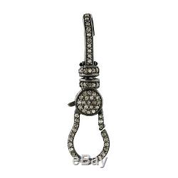 Halloween Gift Pave Diamond Lobster Clasp Lock Finding Sterling Silver Jewelry