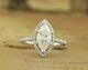 Halo 1.60ct 925 Sterling Silver Marquise Moissanite Engagement Ring Gift For Her