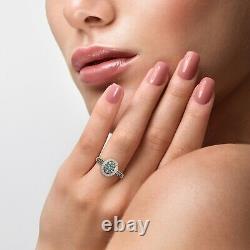 Halo Ring 925 Sterling Silver Alexandrite Women Jewelry For Gift Size 9 Ct 0.8