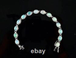 Handmade 925 Sterling Silver Ethiopian Opal Bracelet Jewelry Gift For Her