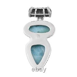 Handmade 925 Sterling Silver Larimar Pendant Jewelry Gift for Women Ct 13.3