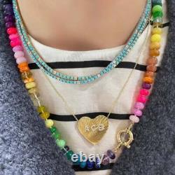 Handmade 925 Sterling Silver Necklace Turquoise Stone Women Jewelry Gift For Her