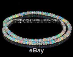Handmade Jewelry Opal Beaded Necklace Sterling Silver 18 Christmas Gift