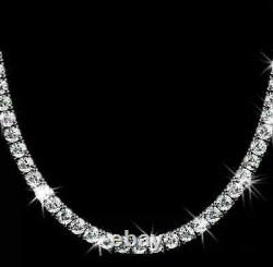 Handmade Jewelry gift 14Ct Lab Created Diamond Tennis Pretty Necklace 4mm 18