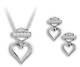 Harley-Davidson Women's Bling Heart Necklace & Post Earrings Gift Set HDS0008-18